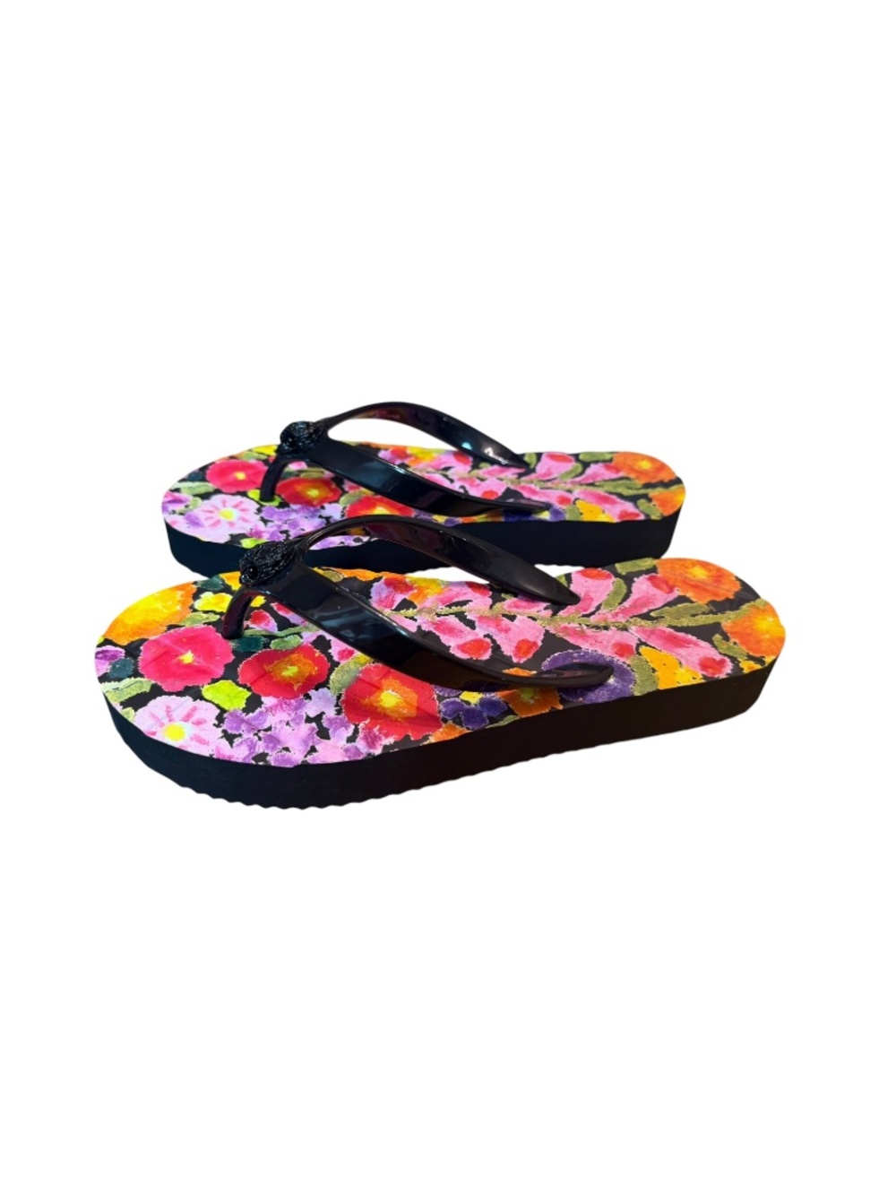 Kurt Geiger London Floral Platform Flip Flops Sandals Size 38 US 7 NWOB